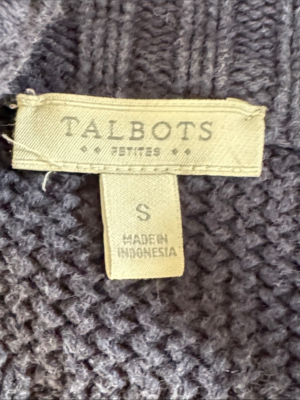 Talbots Women's Navy Ribbed Button-Front Sweater - Picture 2 of 4